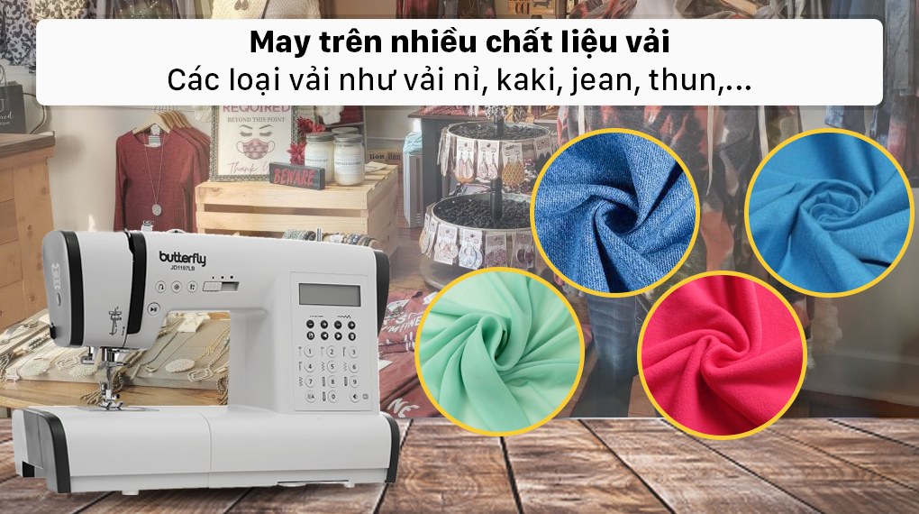 Máy may được trên nhiều chất liệu vải khác nhau